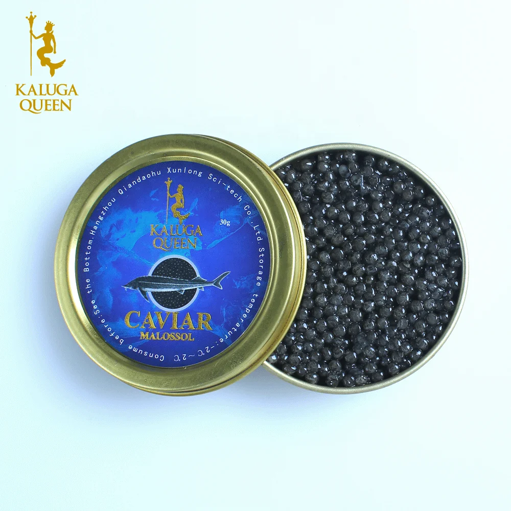 
High quality white sturgeon black caviar canned fish roe food 