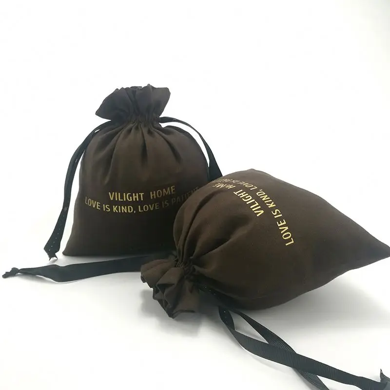 Custom Size small luxury dust custom velvet gift bag with hot stamping