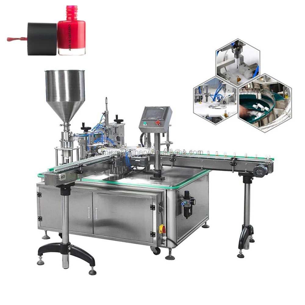 Автоматическая машина для заливки и укупорки лака для ногтей