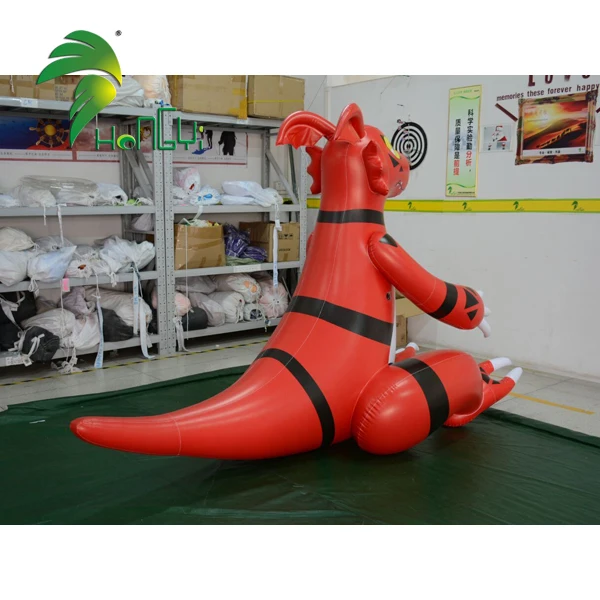 Sitting Red Dragon Inflatable Guilmon Cartoon Toy From Hongyi