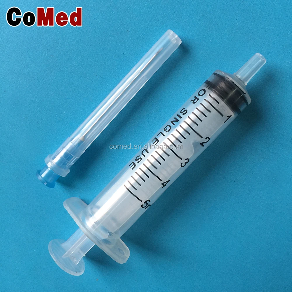 Manufacture factory sterile medical disposable plastic syringe 5ml with needle