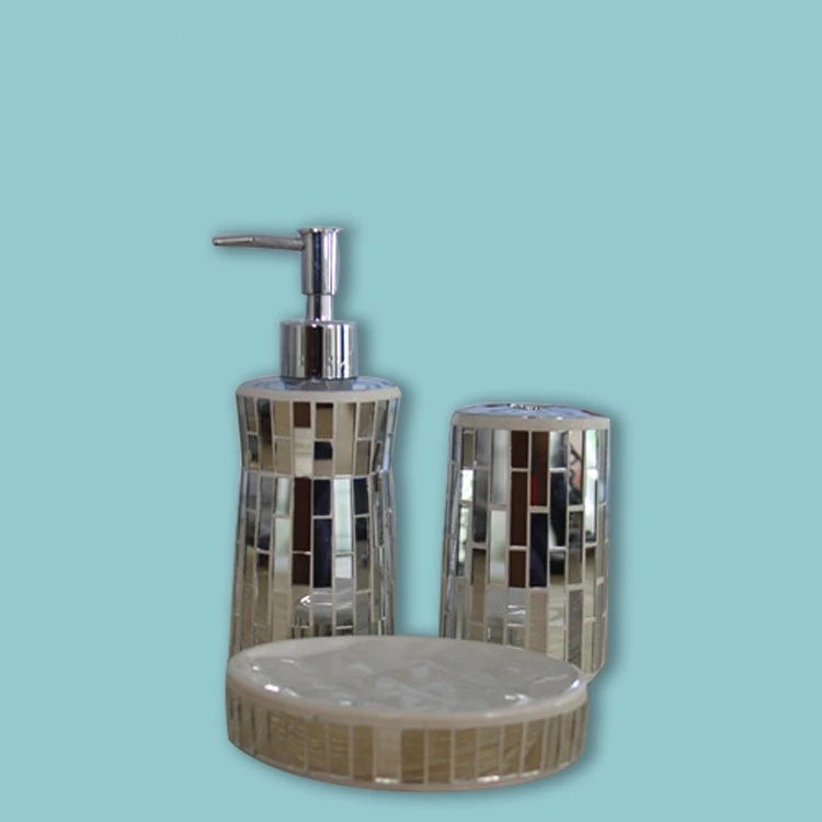 Wholesale Hand Made Aqua Mosaic Bathroom Accessories