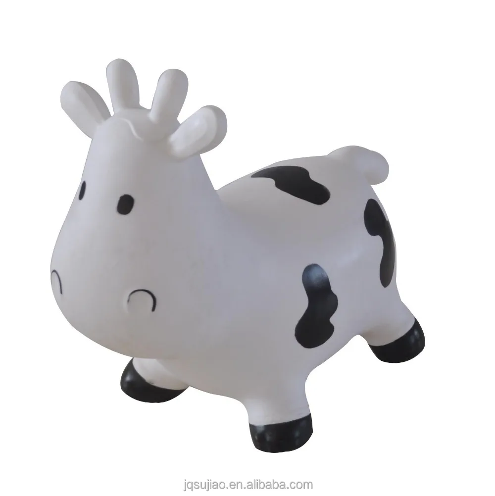 PVC inflatable jumping cow bouncing rocking animals toys for kids