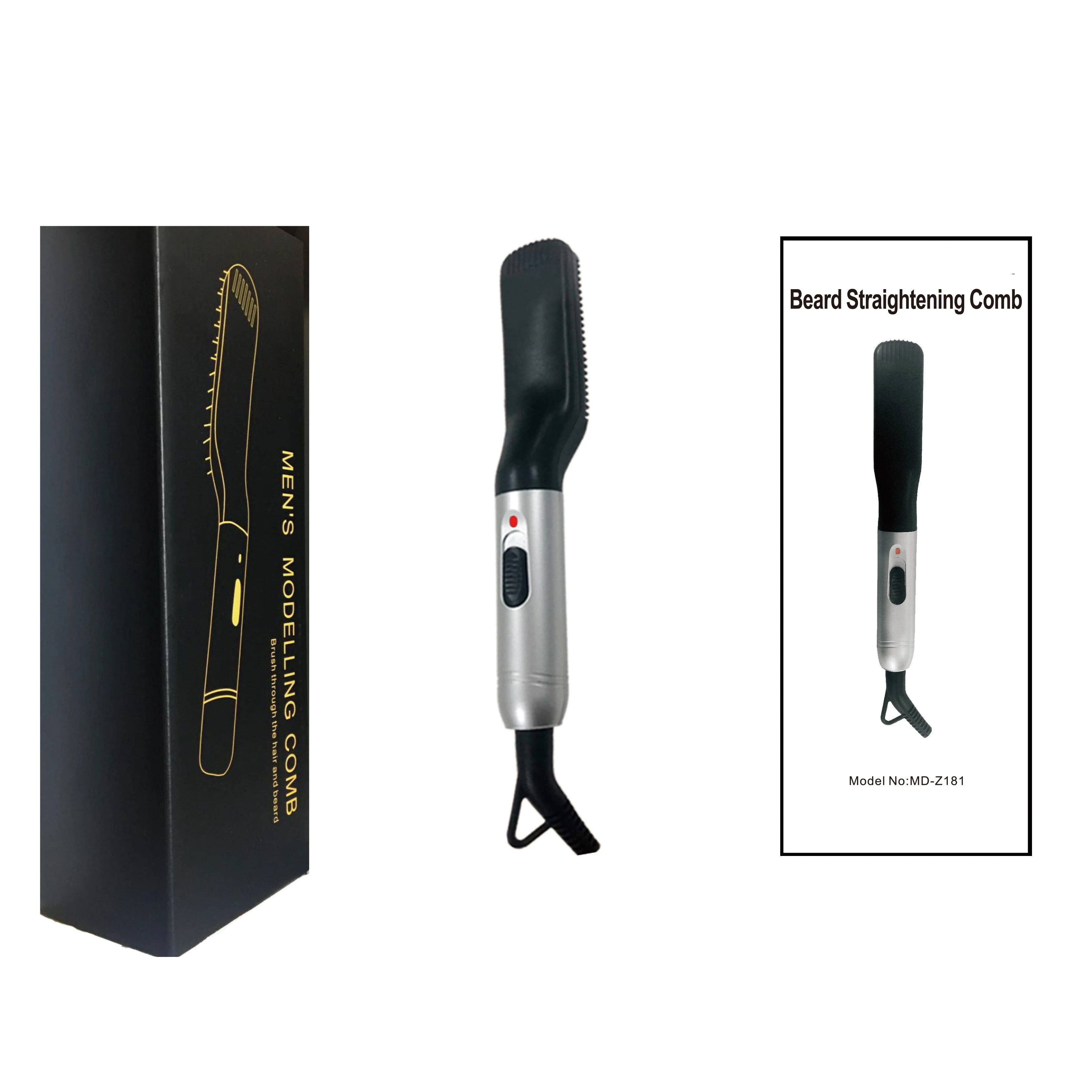 Private Label Hair Salon Products Male And Female Hair Massaging Combs Lcd Display Electric Hair Brush Beard Straightener