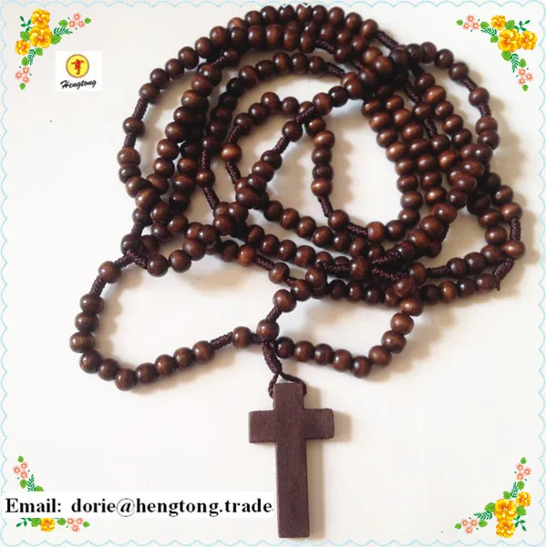 Alibaba Cord cross prayer rope christ long rosary necklace with Jesus crucifix