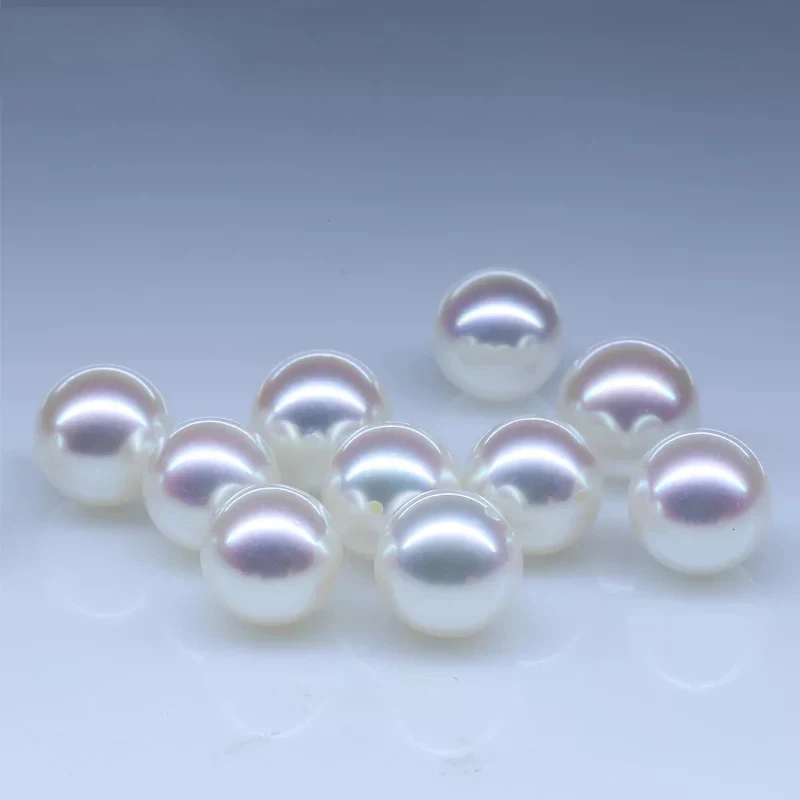 
8-8.5mm Sea pearls Akoya AAA mm perfect round half drilled loose pearls in bulk 