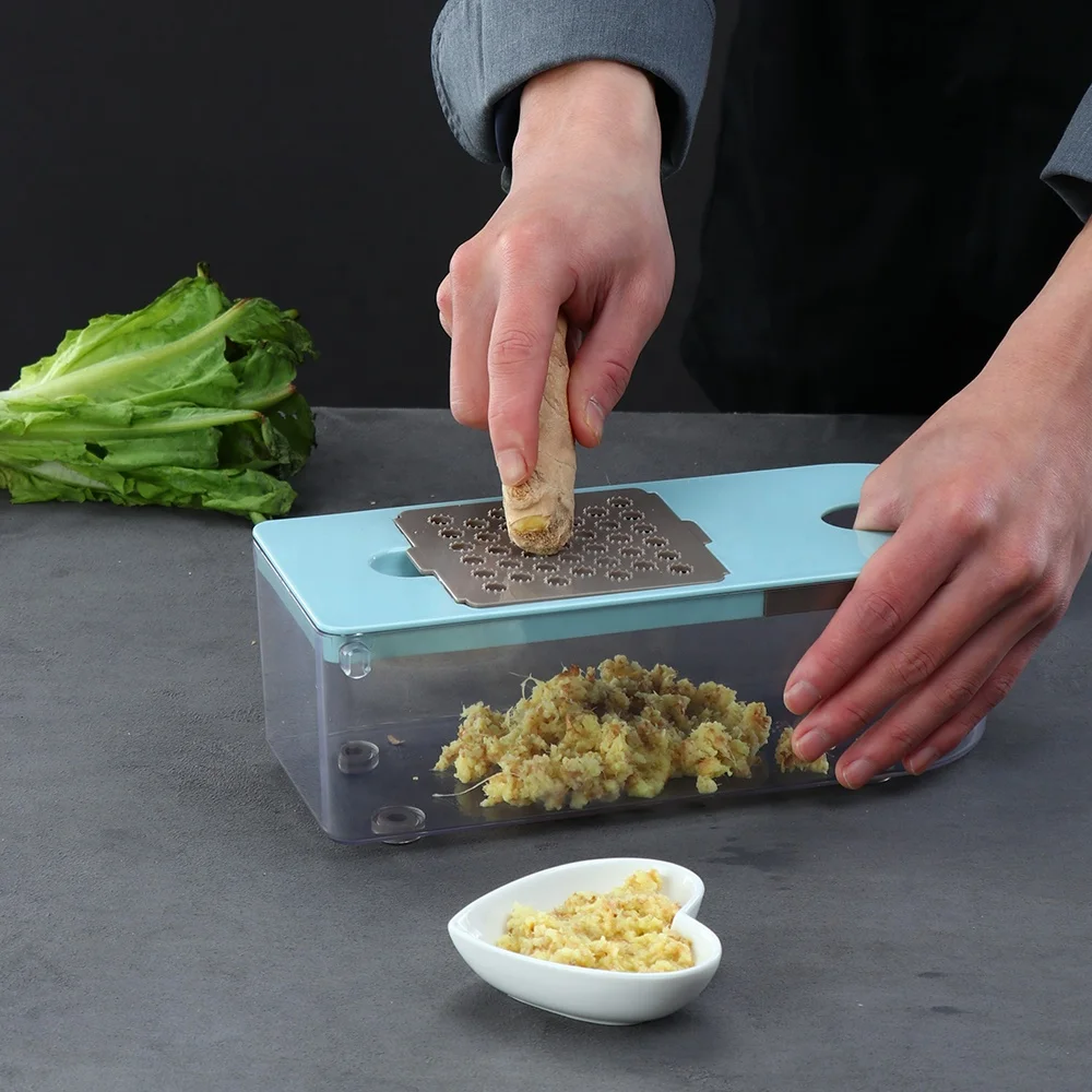 Manual Easy Food Dicer Kitchen Mandolin Slicer with 8 Blades