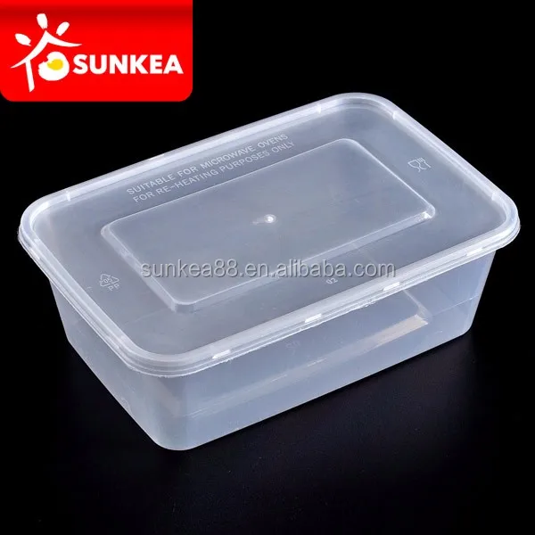 1000ml clear rectangular food plastic container and lid
