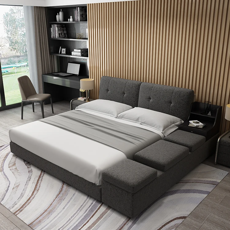 Mdf Home Furniture Wooden Set Bedroom Foldable Bed