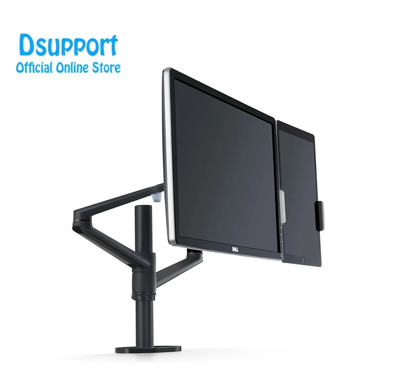Aluminum Height Adjustable Desktop Dual Arm 17-32 inch Monitor Holder+10-17 inch Laptop Stand OL-3T Full Motion Mount Arm