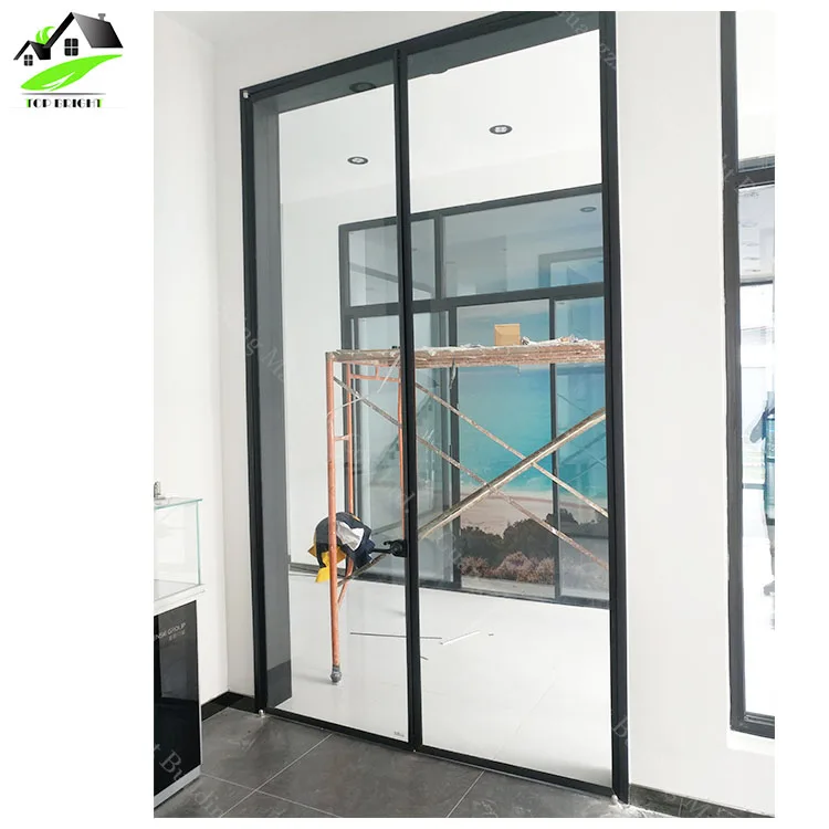 
Commercial Interior Soundproof Aluminum Alloy Frame Casement Double Swing Door 