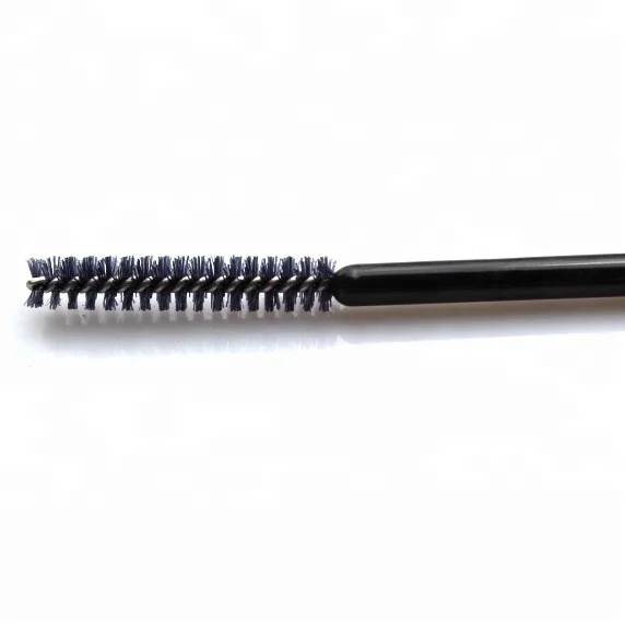 
50pcs/bag black plastic handle straight shape disposable mascara brush for eyelash 