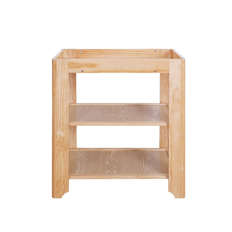 
D-Housbay 4 IN 1 GROW UP BABY BED Baby Crib Wooden Diaper Changing Table Baby Furniture with wheels 