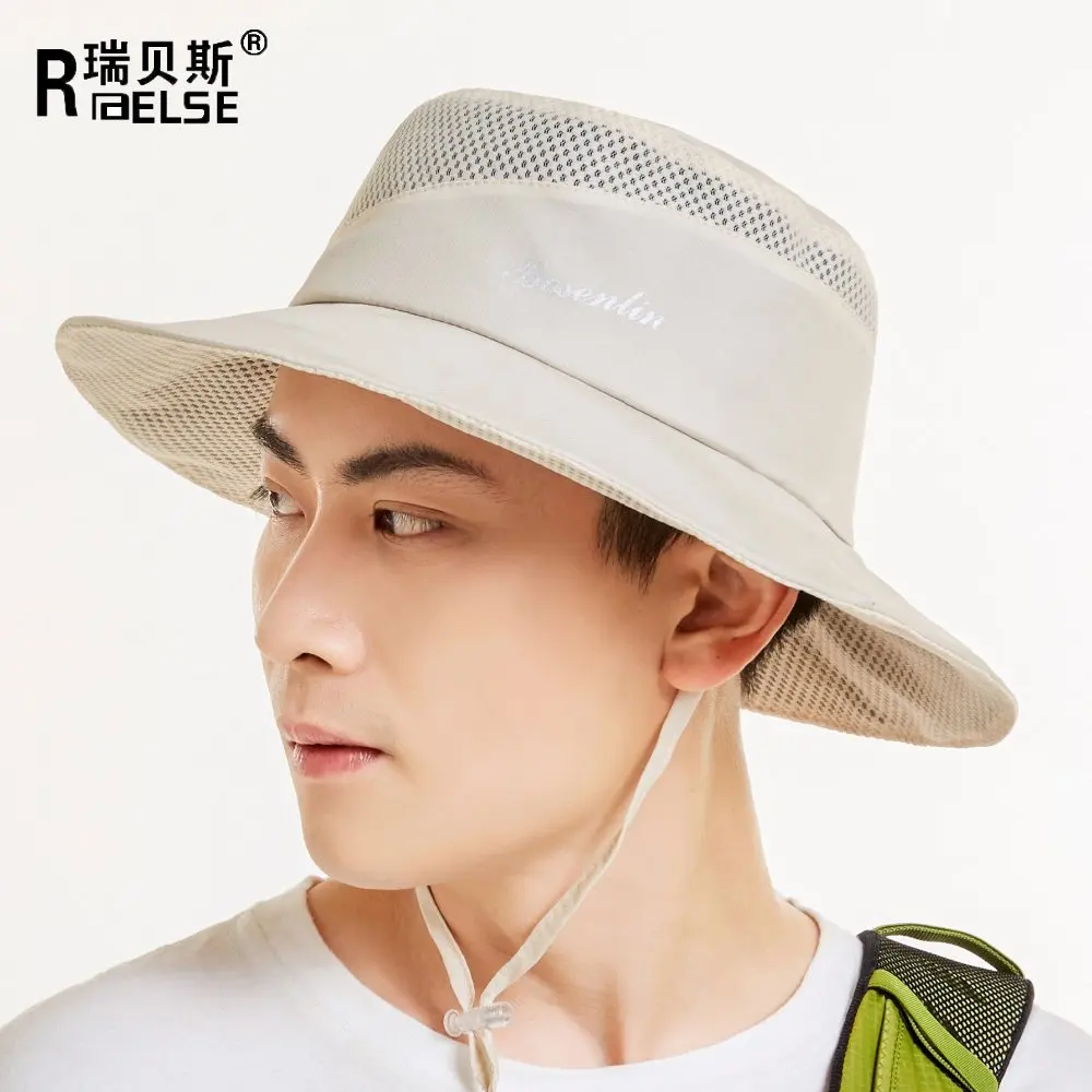 Men Women Safety Hiking  Boonie Hat UV50+ Side Mesh Bucket Hat Outdoor Hunting Hat with Adjustable Chin Cord