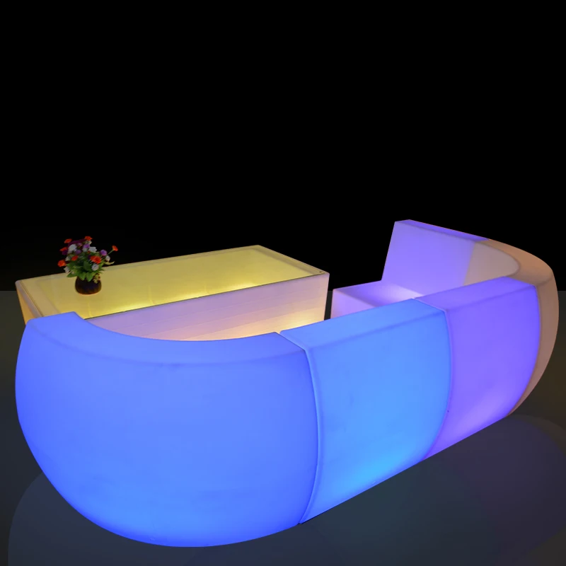 glowing led coffee table& huajun different size bar table with cuble