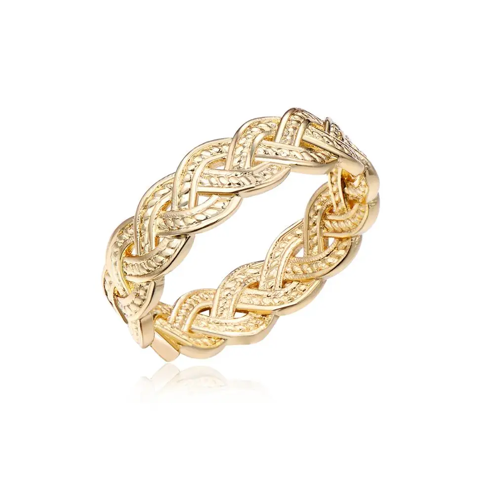 Позолоченные оплетенные кольца без камней для мальчиков и