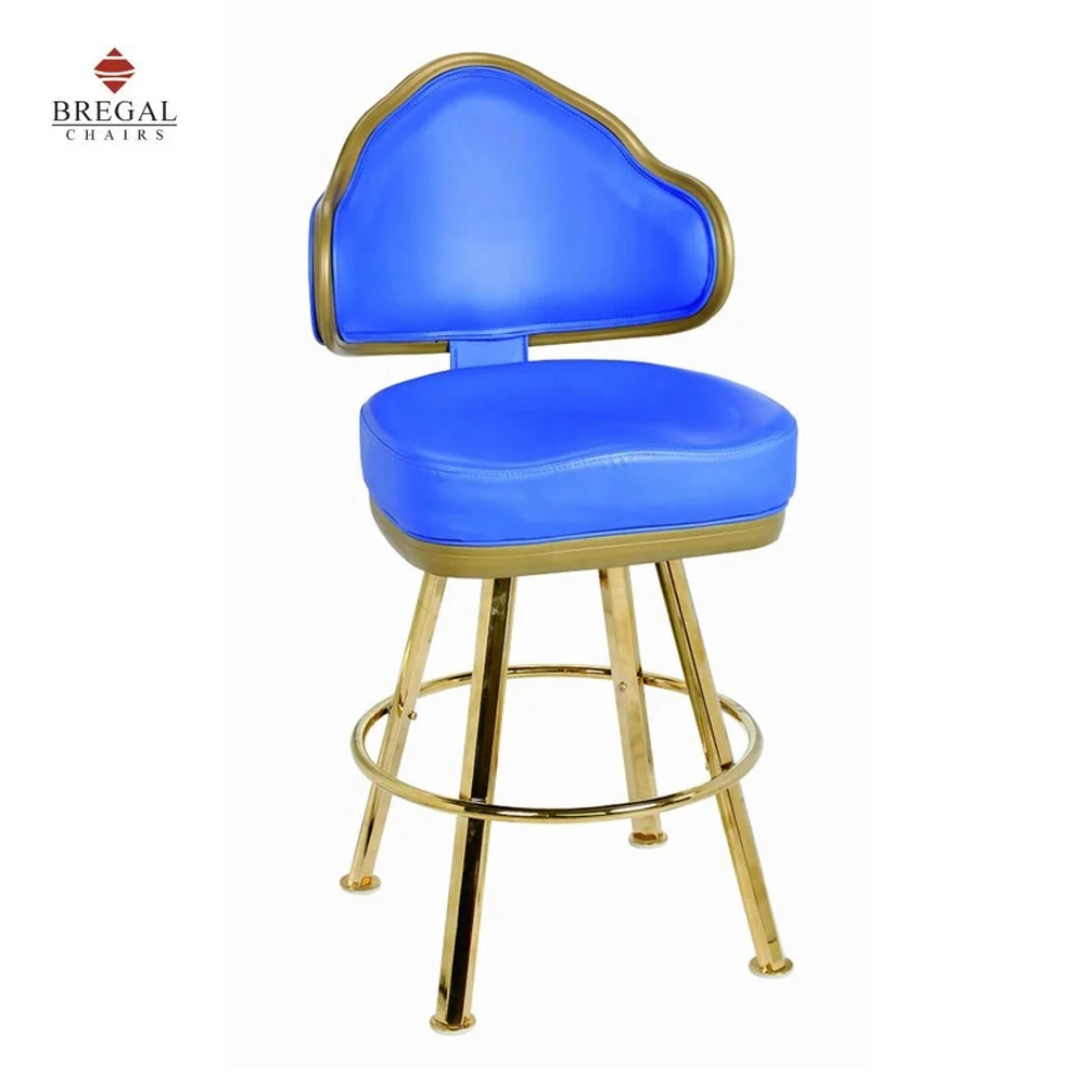 
High Quality Well- Designd Automatic Reset Casino Chair with Brass Plated 4-Legs With Sliders 