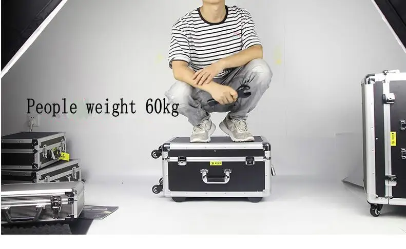 
Household Workshop Repair Hand Trolley Aluminum Tool Case with Wheels 