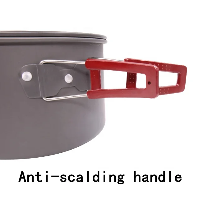 Portable outdoor cookware set aluminum camping pot