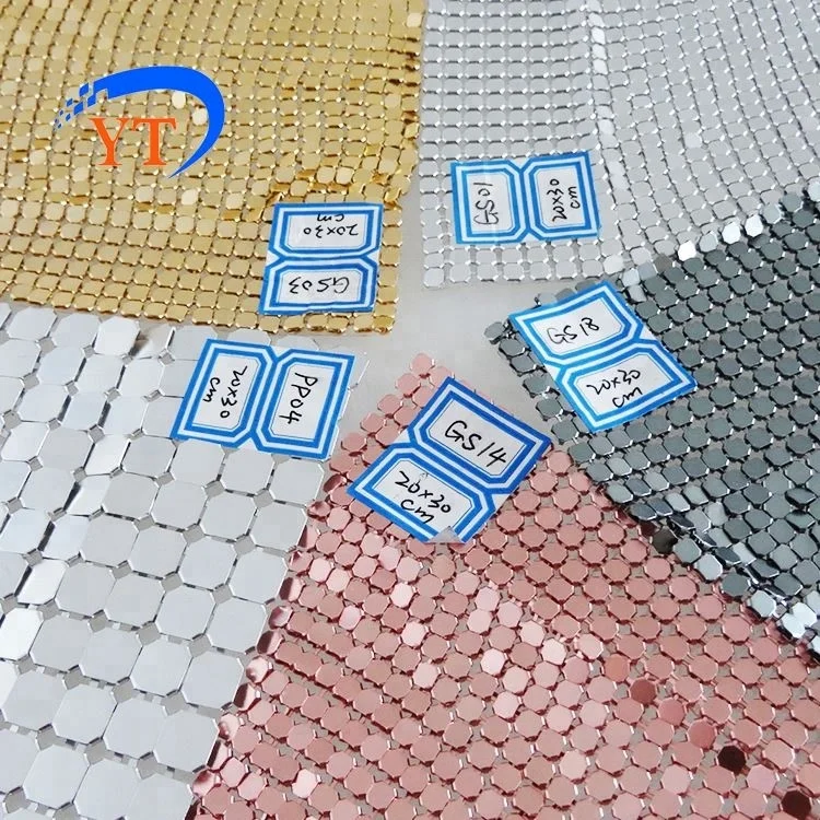 3mm 4mm 6mm 8mm Unique style gold color metal sequin fabric