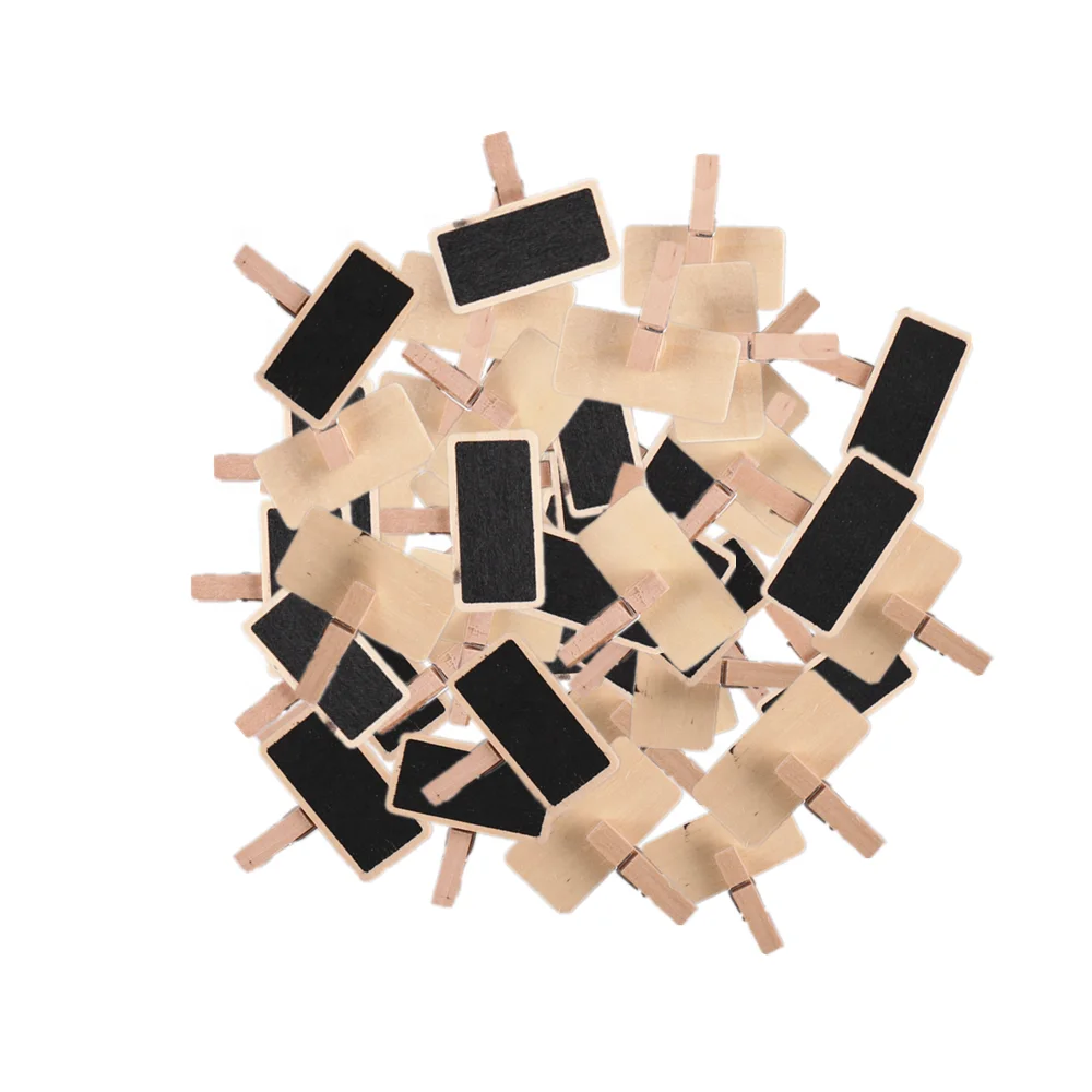 wood blackboard peg Message Photo Note Memo Wedding Table Numbers  Clips Mini Blackboard Clip