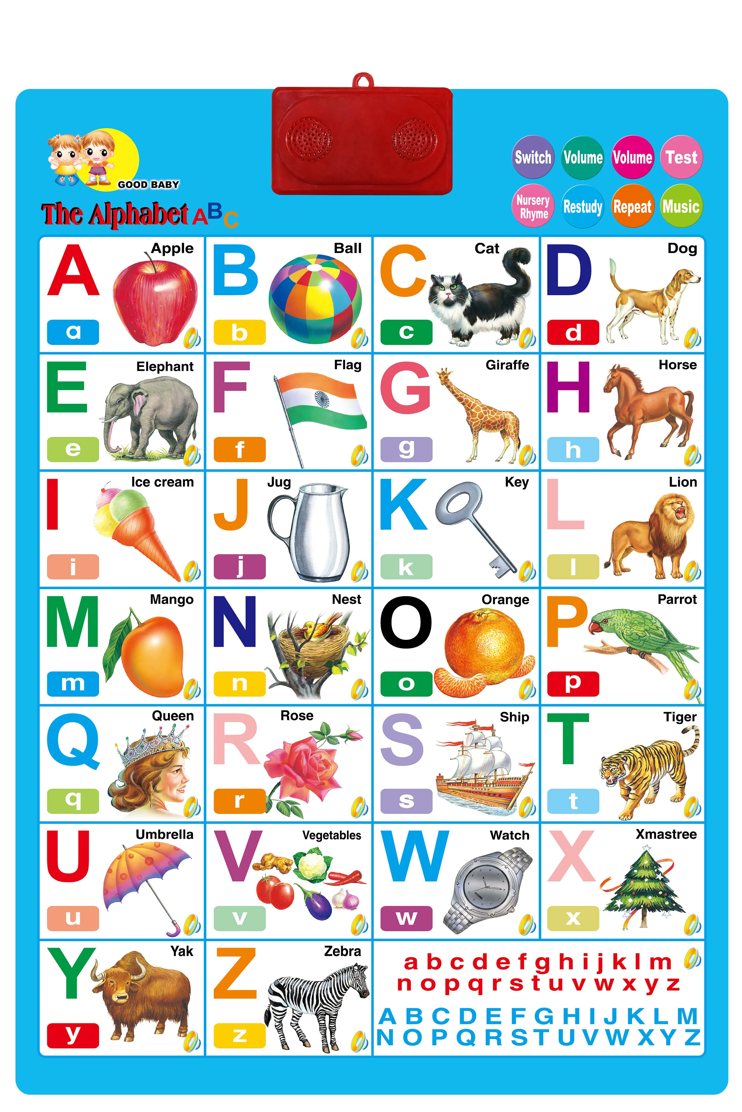 Educational kids learning charts kids toy talking wall chart