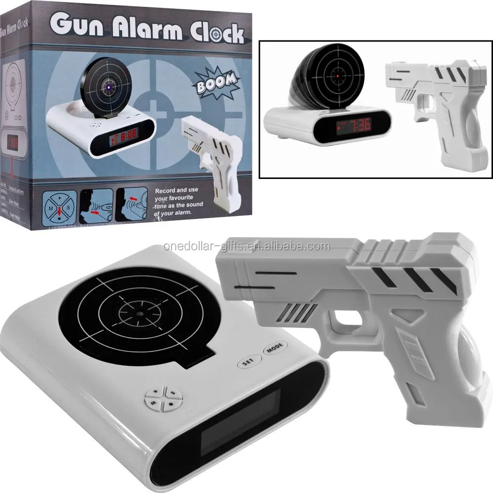 Gun Alarm Clock and Target Alarm Clock With Gun