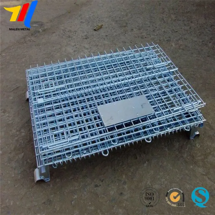 
Supermarket Metal Wire Mesh Container Foldable Storage Crate for Storage 