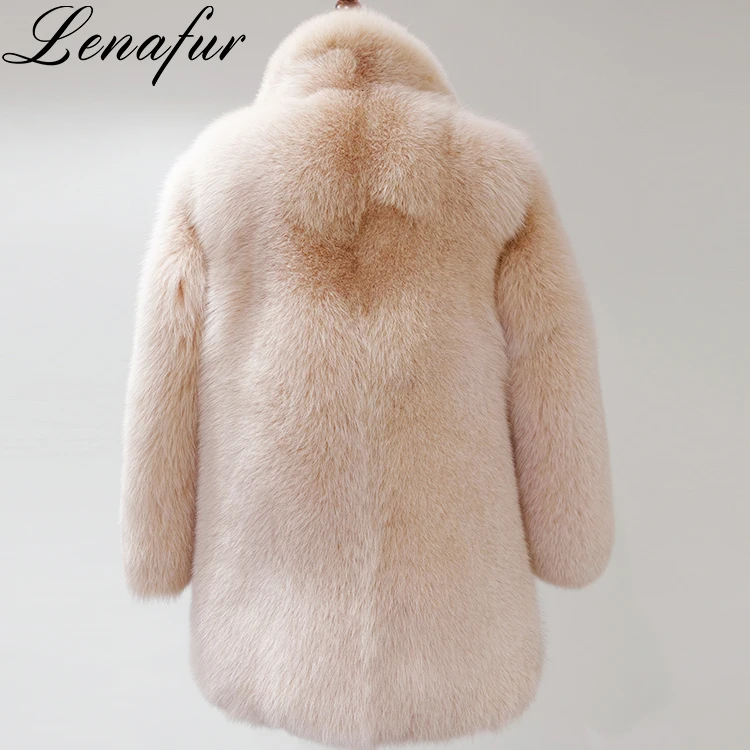 Wholesale Ladies Long Overcoat Real Arctic Fox Fur Coat
