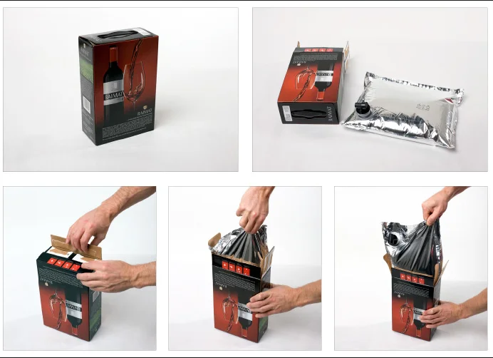 Custom printing bag in box Liquid packing red wine and fruit juice bag for 5L wine