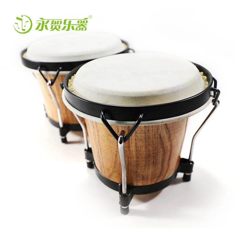 Hot selling musical instrument percussion drum wood bongo set
