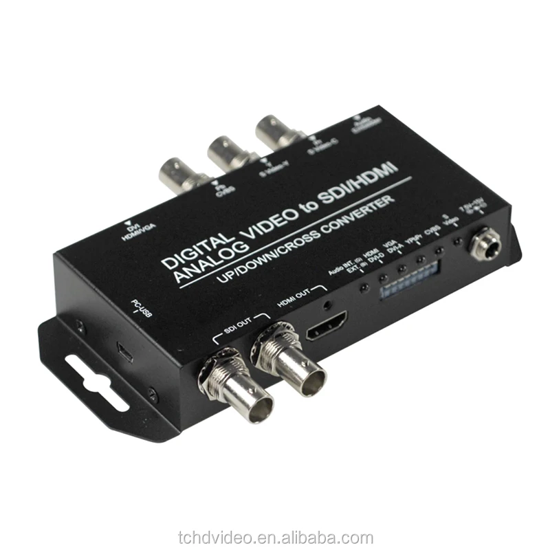 multi format digital to analog  DVI VGA Composite Component signal  to SDI HDMI scaling video converter