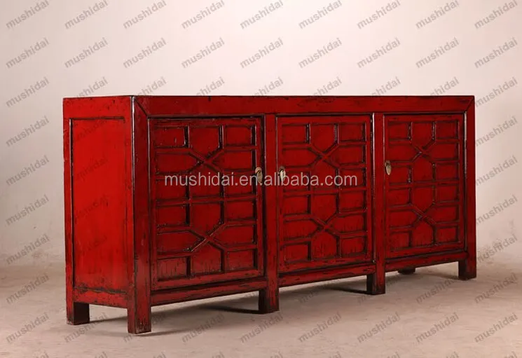 
industrial style fashinal Original high quality thick wood home furniture chinese colorful sideboard home storage cabinet 