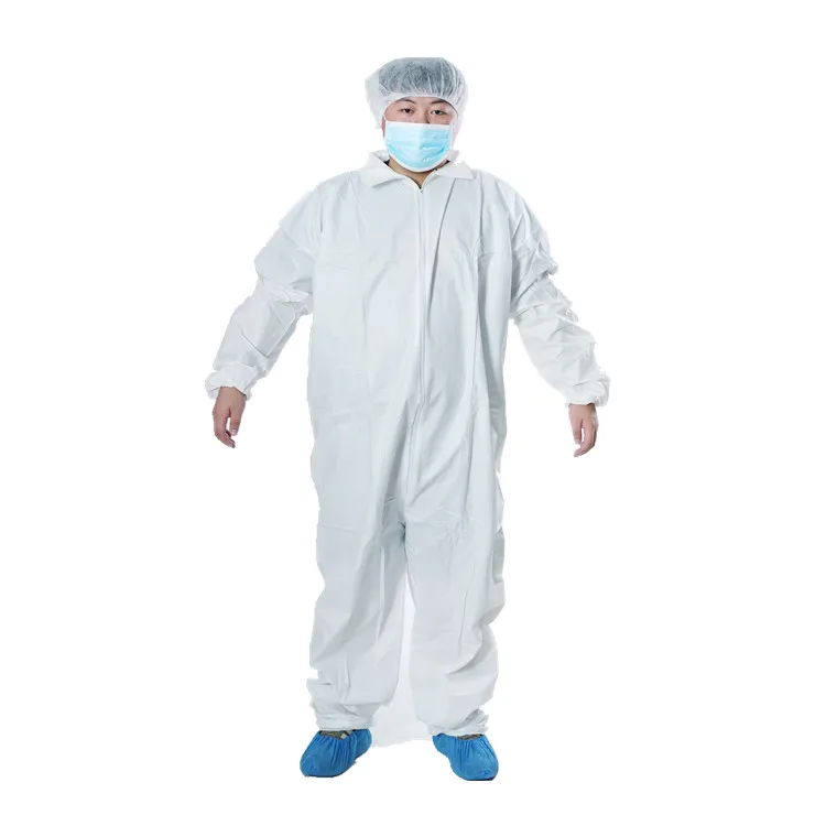 Disposable PP/Microporous Film coverall with hood and without boot nonwoven overall for painting