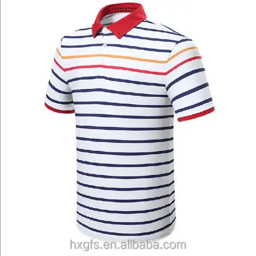 
Fashion stripe polyester polo golf shirt golf wear 