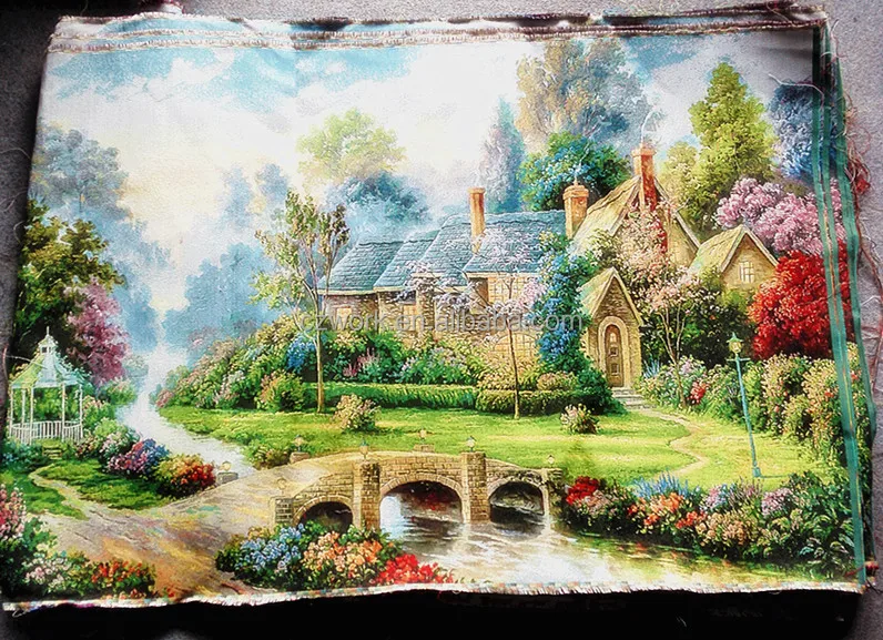 
60*120cm Europe style decorative brocade woven gobelin tapestry wall hangings with back fabric sewing 