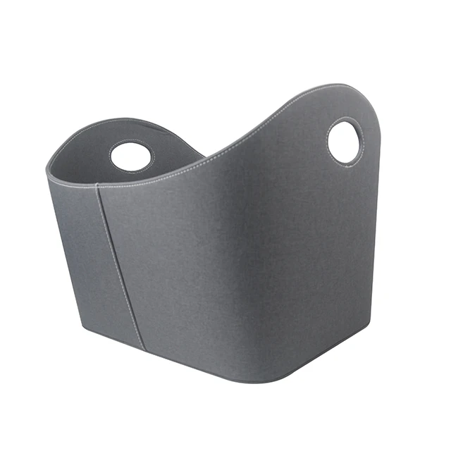 Домашняя черная корзина для хранения из искусственной кожи, держатель для бревен, корзина для дрова