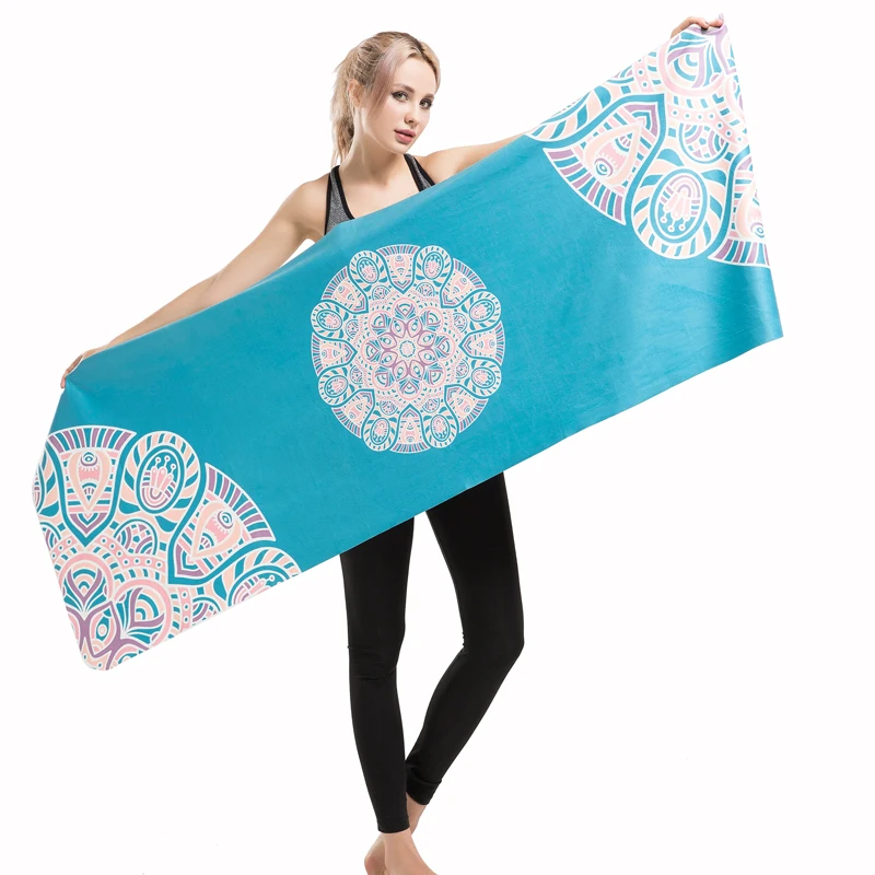 
BSCI Suzhou supplier thin microfiber suede yoga towel with 2018 popular printing/China wholesale 