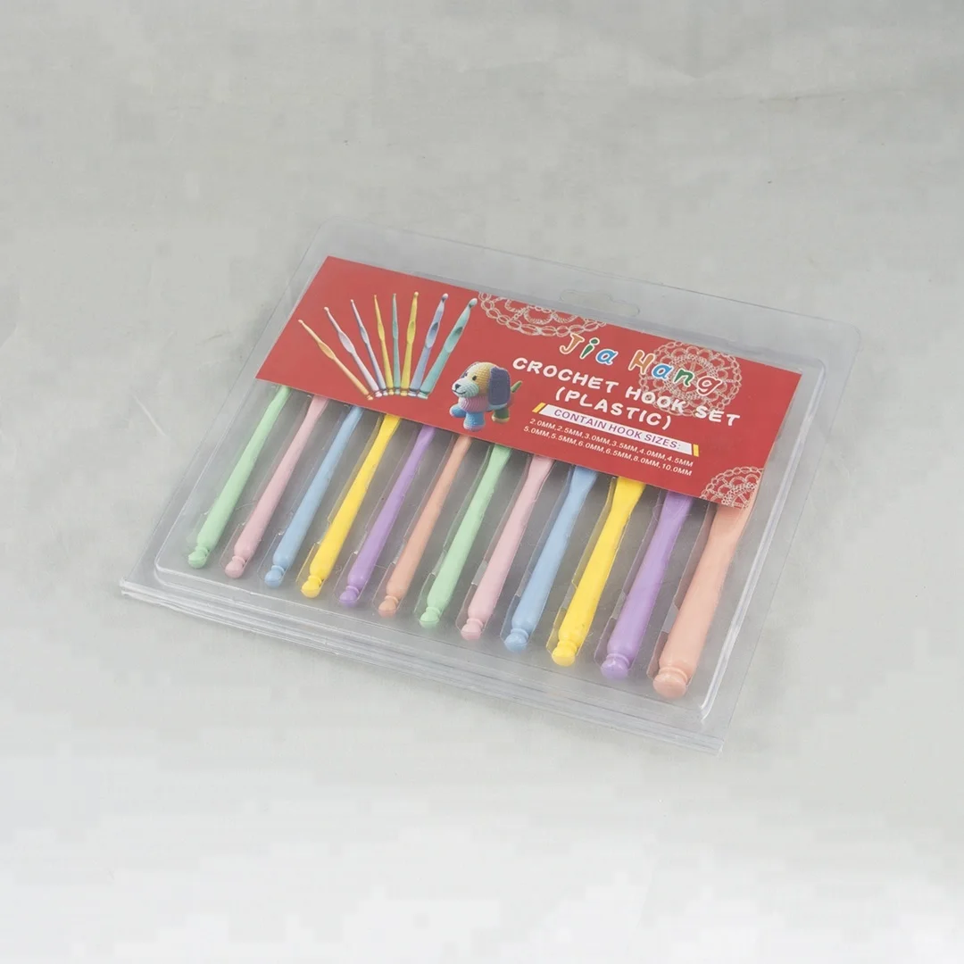 
CH008 Multicolor plastic Crochet Hook set 12pc 