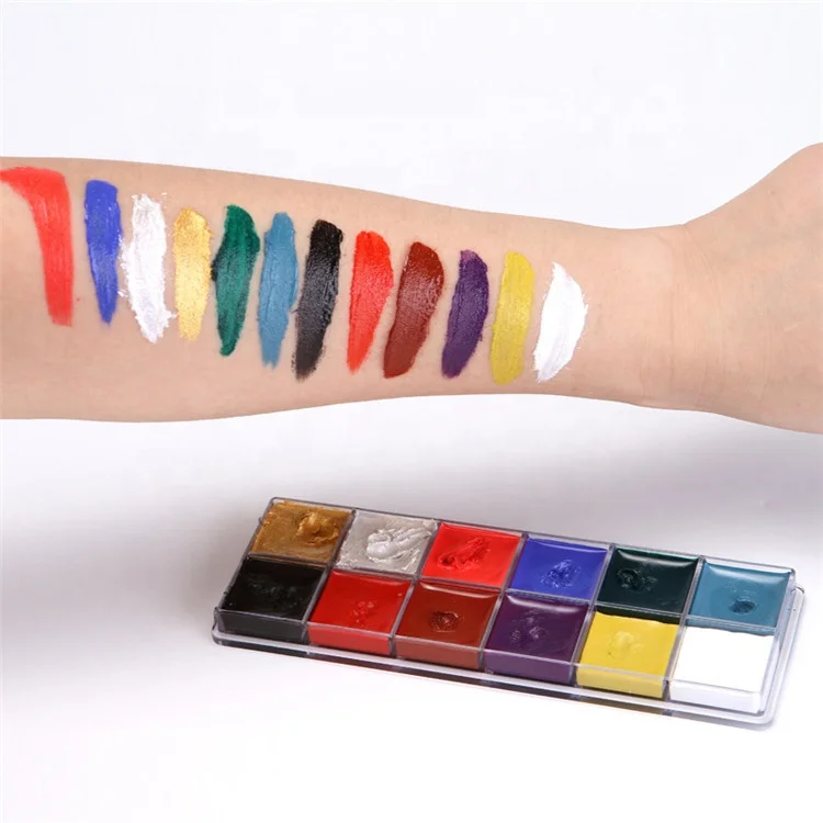 
12 Colors Professional Camouflage Makeup Face Paint For Face Painting 