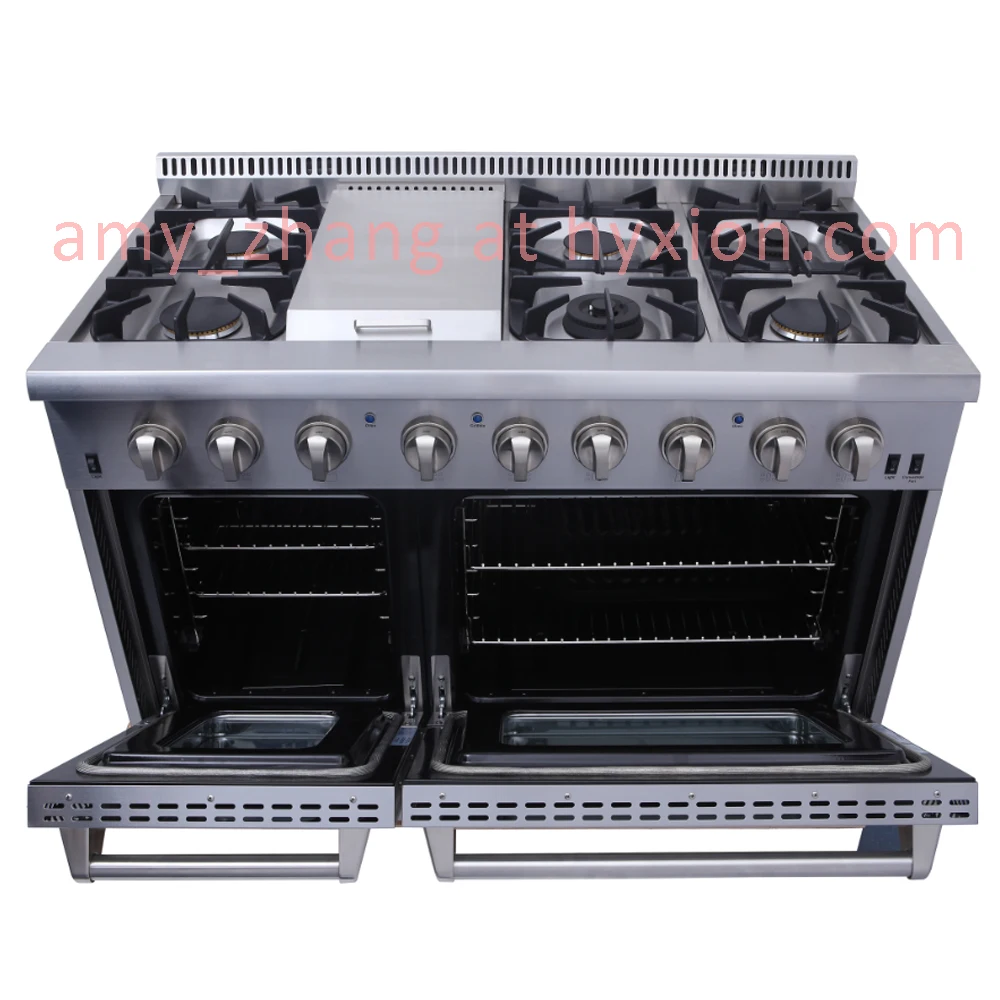 Kitchen 48inch oven Gas cooking range with grill