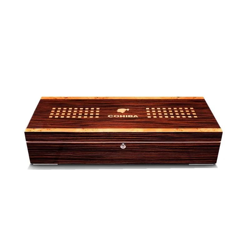 Custom High Glossy Cedar Wooden Cabinet Handmade Cigar Humidor Box