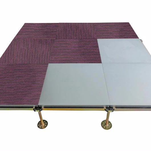 Steel Encased Chipboard Raised Access Floor tile covered with carpet