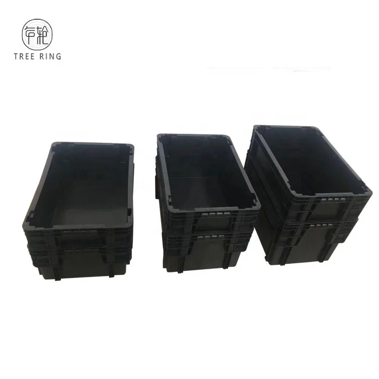65L Heavy Duty Scale Solid Stack Nest Strong Wall Plastic Logistic Storage Totes Container For Garment Storage