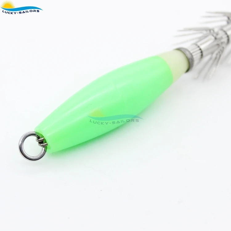 Fishing Fluorescent Squid Cuttlefish Sleeve Jig Fishing Lure Bait Head Hook Luminous Octopus Lure Glow in Dark Fishing hook