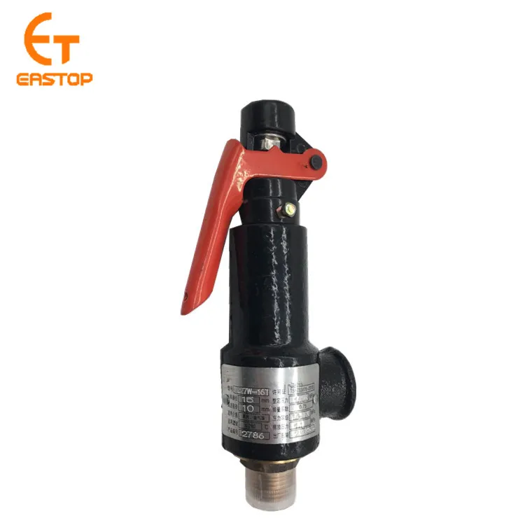 Cast iron pressure relief safety valve for screw thread