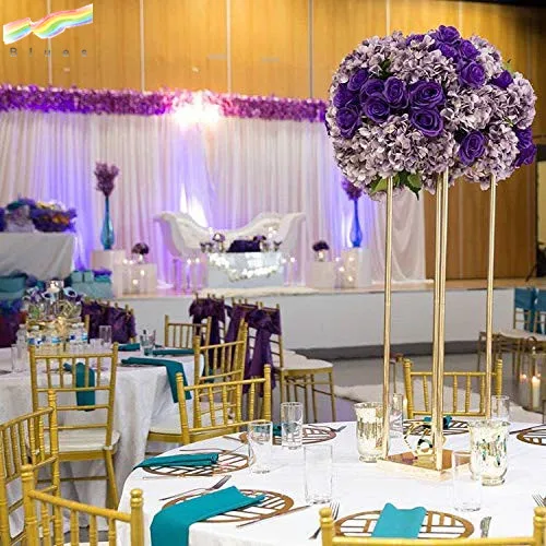 Factory Wholesale Wedding Tall Metal Table Centerpiece Stands Flower Vase Stand Gold Column Decoration