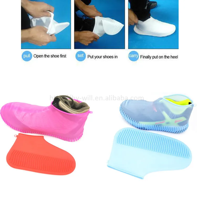 Silicone Reusable Rain Shoes Boots Covers water proof shoes cover for Men Women Kids