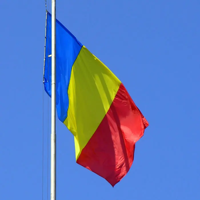 Outdoor flying Blue Yellow Red Nation Romania Country Flag