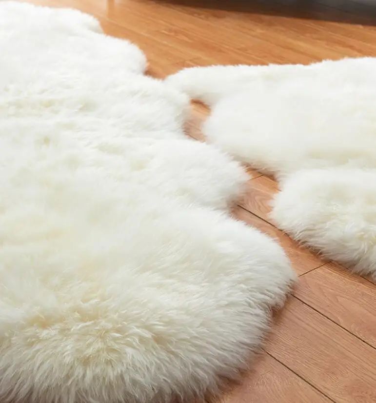 Tibetan Blond Color Curly Lamb Carpet Mongolian Long Hair Sheep Plate Fur